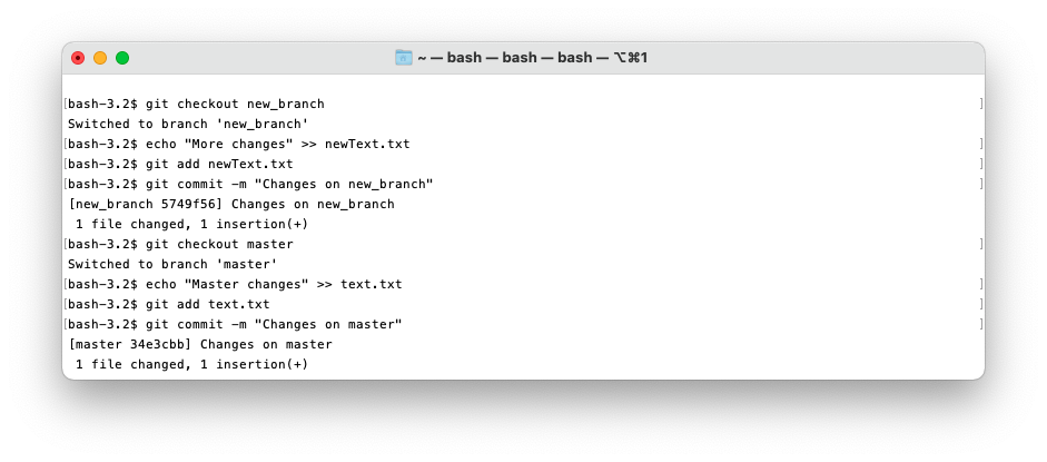 git checkout to make commits on different branches