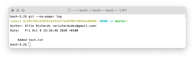 git log screen