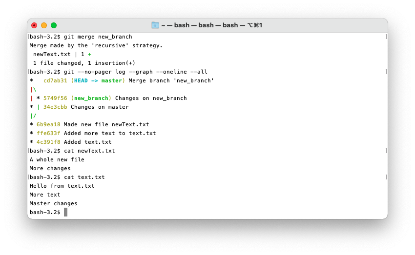 git merge example