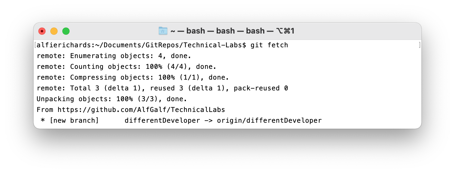 Git fetch example
