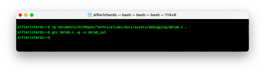 Compiling C for debug