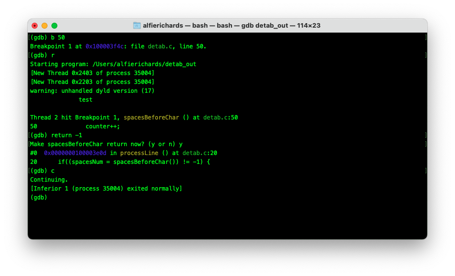 Return command