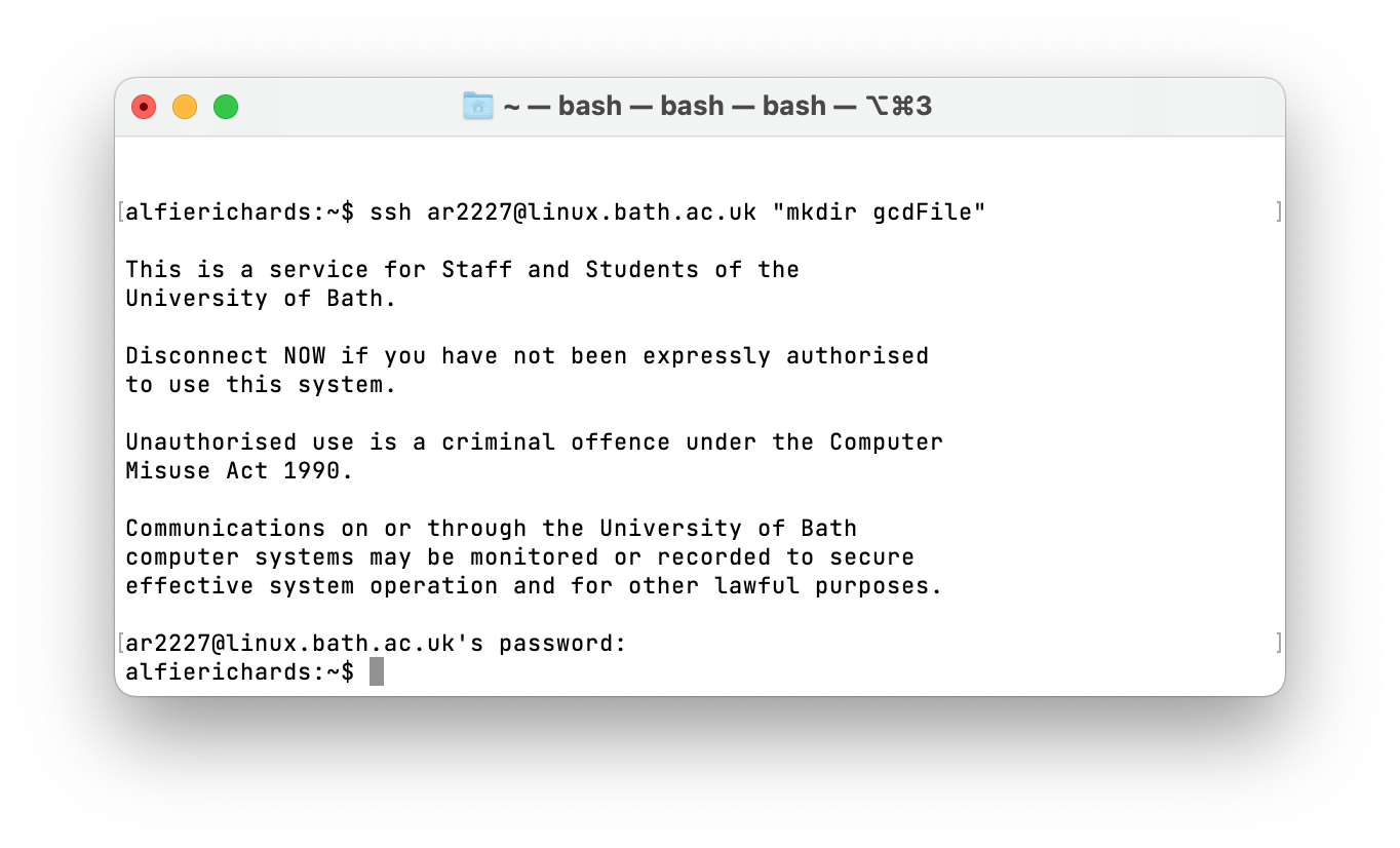 Remote execution example