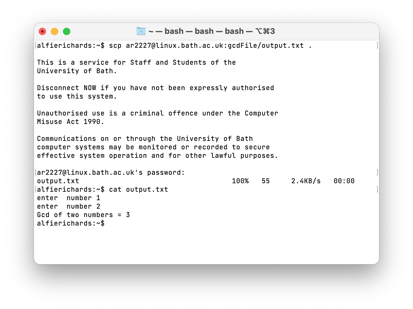 Retrieve file from server example